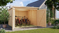 Chillroi Fahrrad, 4,6 m, Natur, Karibu garage aus nordischer Fichte für 4 Fahrräder, Wetterfest, ² Grundfläche