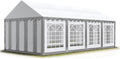 TOOLPORT Pavillon, grau, Party-Zelt Festzelt 4x8 m Garten- -Zelt PVC Plane 700 N