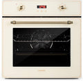 Klarstein Backofen, 70 L, creme, Elizabeth - Elektrischer Einbau, Retro-Design, EEK A, Autark, Umluft/Ober- / Unterhitze/Grill