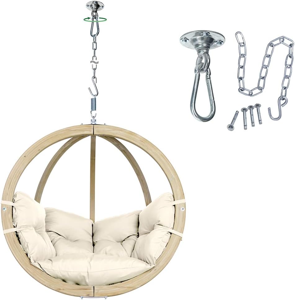 Hängesessel AMAZONAS, Stahl (verzinkt), Schwarz, Globo Chair Set - FSC-zertifizierter