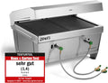 BURNHARD Gasgrill, Silber, Camping JONES Edelstahl Klappgrill mit Deckel 2-Brenner