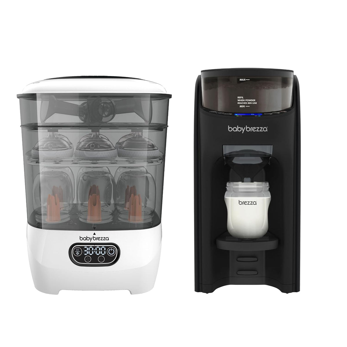 Baby Brezza Sterilisatoren, Grau, Sterilizer Dryer & Formula Pro Advanced Bundle, Komfortables All-in-One Set für automatische