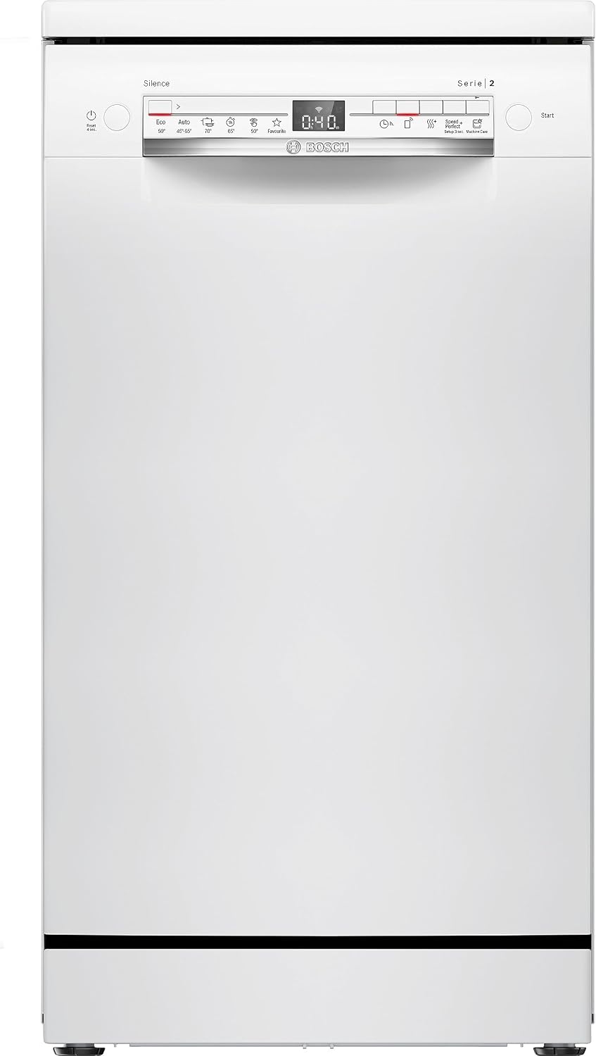 Bosch Geschirrspüler, 45 cm, Weiß, SPS2HKW58E Serie 2, freistehend, Remote-Diagnose, Waschassistent, Home Connect