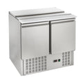 Wohnzimmerschrank GastroHero, 240 L, Silber, Saladette 900, 2 Türen, 2 Böden, Edelstahl SH900