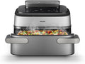 Philips Heissluftfritteuse, 9,5 L, Silber, Steam Airfryer 5000 Megabasket Heißluftfritteuse