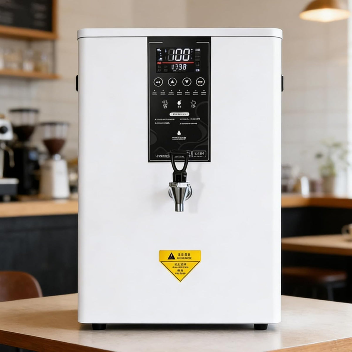 HiJiuAn Heißwasserspender, 3000 W, 50 L, Schwarz/Silber, Elektrischer , Dampffunktion, Gewerblicher, Sofort-Heißwassertank