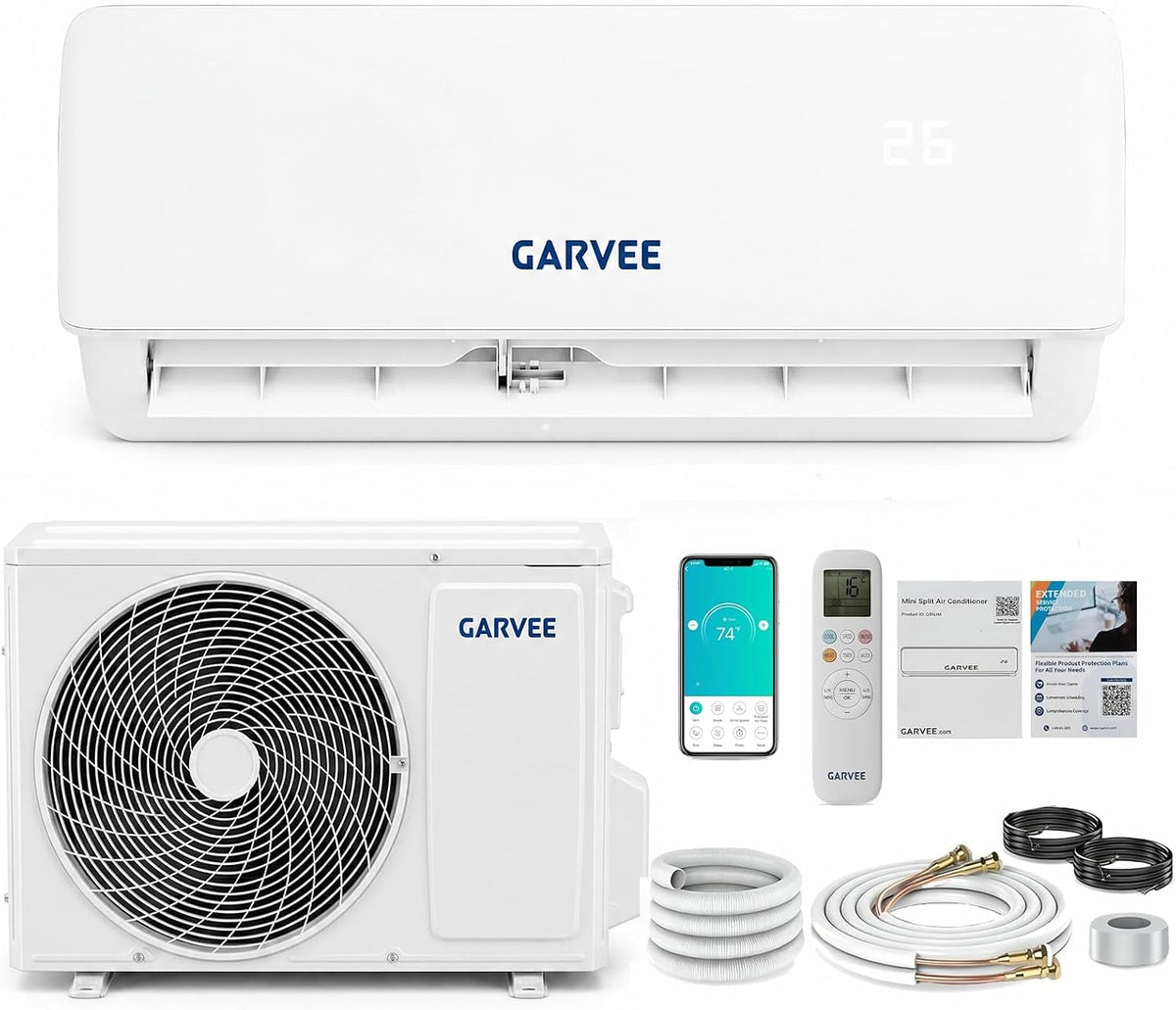 Split-Klimaanlage, Weiß, 18000 BTU, Inverter, R32 umweltfreundlich, Leiser Betrieb, Wandmontage, Wärmepumpe für Heizen & Kühlen