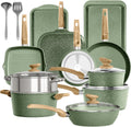 KITCHEN ACADEMY BETTER LIVING THROUGH COOKING PERFECTION Backofen, Grün, Topf und Pfannenset Topfset 17tlg Antihaft-Versiegelung
