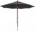 Mendler Sonnenschirme, 14 kg, 3m, Schwarz, Gastronomie Holz-Sonnenschirm HWC-C57b, Gartenschirm, Polyester/Holz