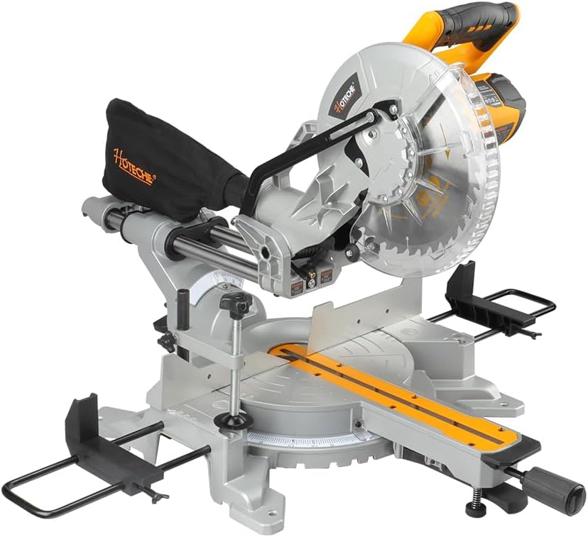 Hoteche Kapp- & Gehrungssägen, 255MM, 2000 W, 240 V, Silber/Schwarz/Orange, Kappsäge mit Laser 220- 50/60HZ 5000RPM für präzise