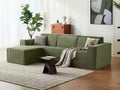 Sofa LINSY HOME, 266 cm, Olivgrün, Eck mit Schlaffunktion - Modulares Schlaf, L Form Couch, Sektions s für Wohnzimmer