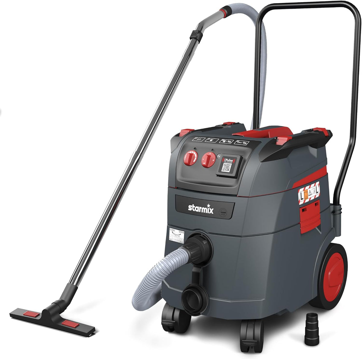 Starmix Staubsauger, 75l, 35l, 5m, Grau/Schwarz/Rot, iPulse L-1635 Top, Industrie Staubklasse L, 280 mbar, automatische Filterabreinigung