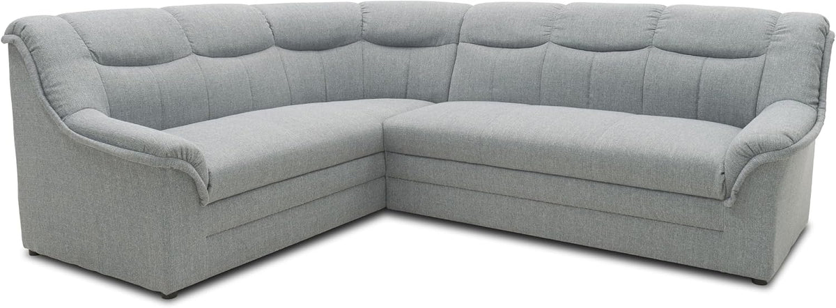 DOMO. collection Sofa, Silber, Eck Berlin, Federkern