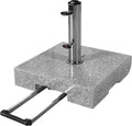 Doppler Schirmständer, 250 cm, 6,0 cm, 45 kg, Grau/Silber, Trolley Granitsockel mit Rollen I für Sonnenschirme