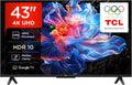 TCL Fernseher, 43 Zoll, Schwarz, Smart TV, 43V6C Direct LED TV, 4K HDR, Smart TV mithilfe von Google TV (Dolby Audio