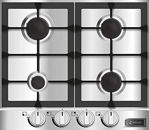 Kaiser Gasherd, 3,8 kW, 60 cm, Silber, KG 6357 Gas Kochfeld Edelstahl, Autark, Gaskochfeld, Gaskochfeld Einbau, Einbau