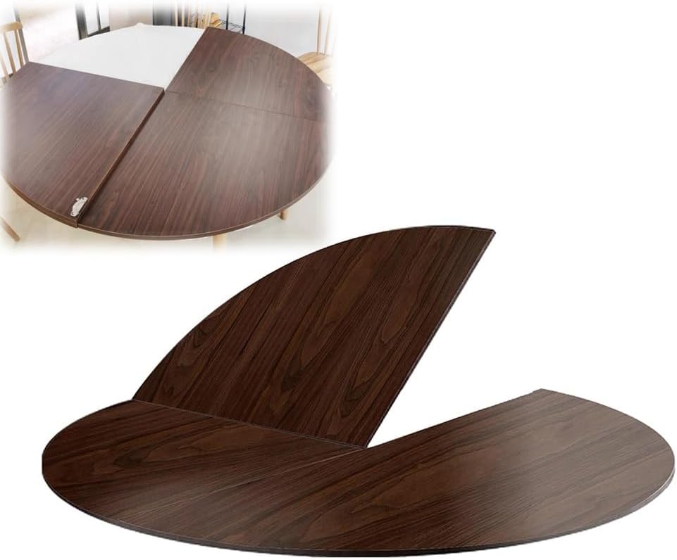 Große Esstisch, 119,4 cm, 200,7 cm, 130 cm, Grau, zusammenklappbare runde Holz-Tischplattenverlängerung bis, Mehrzweck