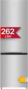Amica Kühl-Gefrierkombination, 178,9 x 55 x 58,8 cm, 262 l, Silber, Kühl‑Gefrier‑Kombination freistehend Ökofunktion NoFrost