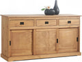 IDIMEX Sideboard, Eiche, Savona Kommode mit 3 Türen und 3 Schubladen, Massivholz, Farben, Buffetschrank, Geschirrschrank