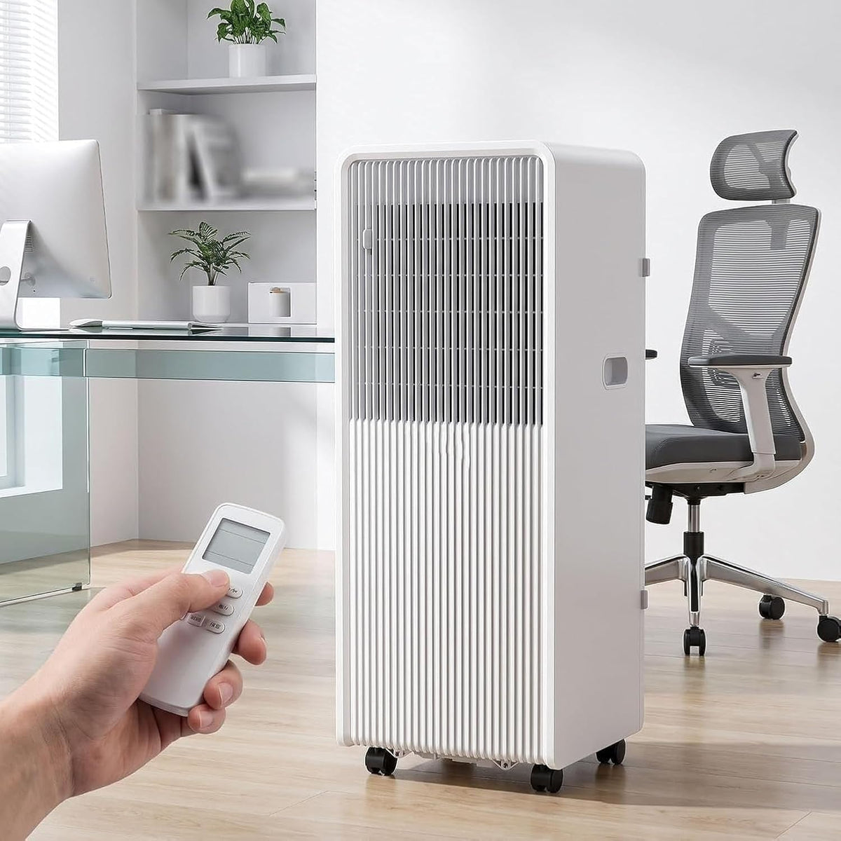 WOMGKDA Mobiles Klimagerät, 32 m, Schwarz, Tragbare Klimaanlage 12000 BTU Mobile AC mit Kühlgebläse, Luftentfeuchter