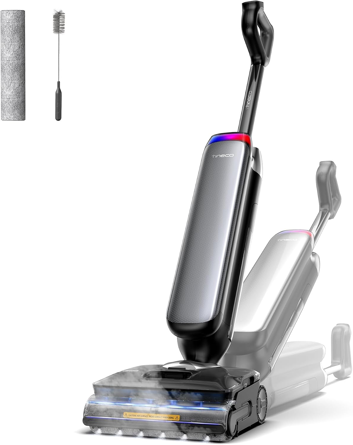 Tineco Nass- & Trockensauger, schwarz/silber, Floor One S9 Artist Steam Pro Nass Trockensauger, 160℃ HyperSteam Dampfreiniger