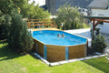 Weka Stahlrahmenpool, Blau/Braun, Massivholzpool 594 'Alles dabei' inkl. Technik