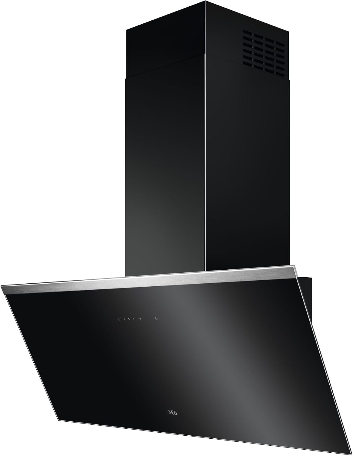 AEG Dunstabzugshaube, 90 cm, 500 m, 74 dB, Schwarz, Kopffreie Wand-, Serie 7000 mit Hob2Hood, Abluft & Umluft, Hochleistungsmotor