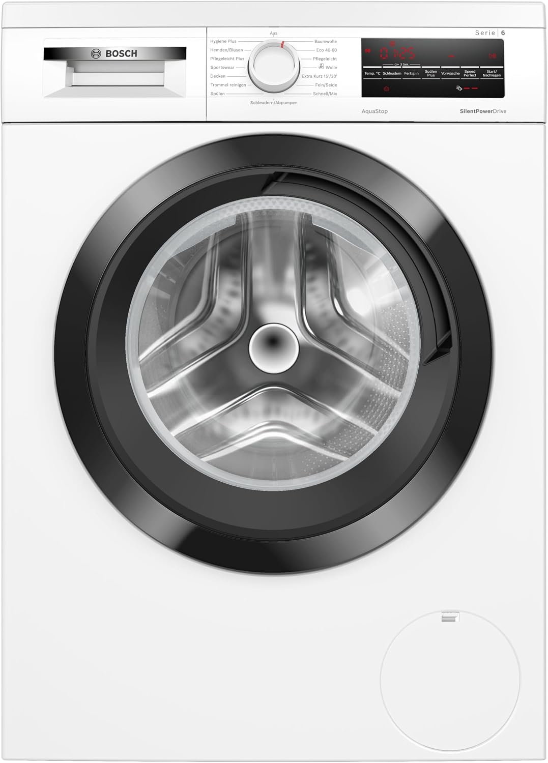 Bosch Waschmaschine, 8 kg, Weiß, WUU28T48, Serie 6, Unterbaufähige, 1400 UpM, Maximale Energie- und Wasserersparnis