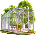 Gardebruk Dachfenster, 250x190 cm, 7,63m, 4,8m, Silber/Transparent, Gewächshaus Aluminium ² inkl. 2 Tomatenhaus Treibh