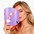 XSSNVV Gesichtsmasken & -kuren, Schwarz, LED Maske Gesicht mit 4 Modi für Anti-Aging, Hautklärung, Entzündungshemmend