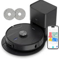 MEDION Saugroboter, grau, mit 2-in-1 Absaugstation, Lasernavigation und Wischfunktion X51 SW+ (Starke 10000Pa, 2in1 Roboterstaubsauger