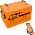 HYPERY Deep-Cycle-Batterien, 300 Ah, 12 V, Orange, Smart LiFePO4 Batterie mit Bluetooth, LED-Display, Startschalter und BMS