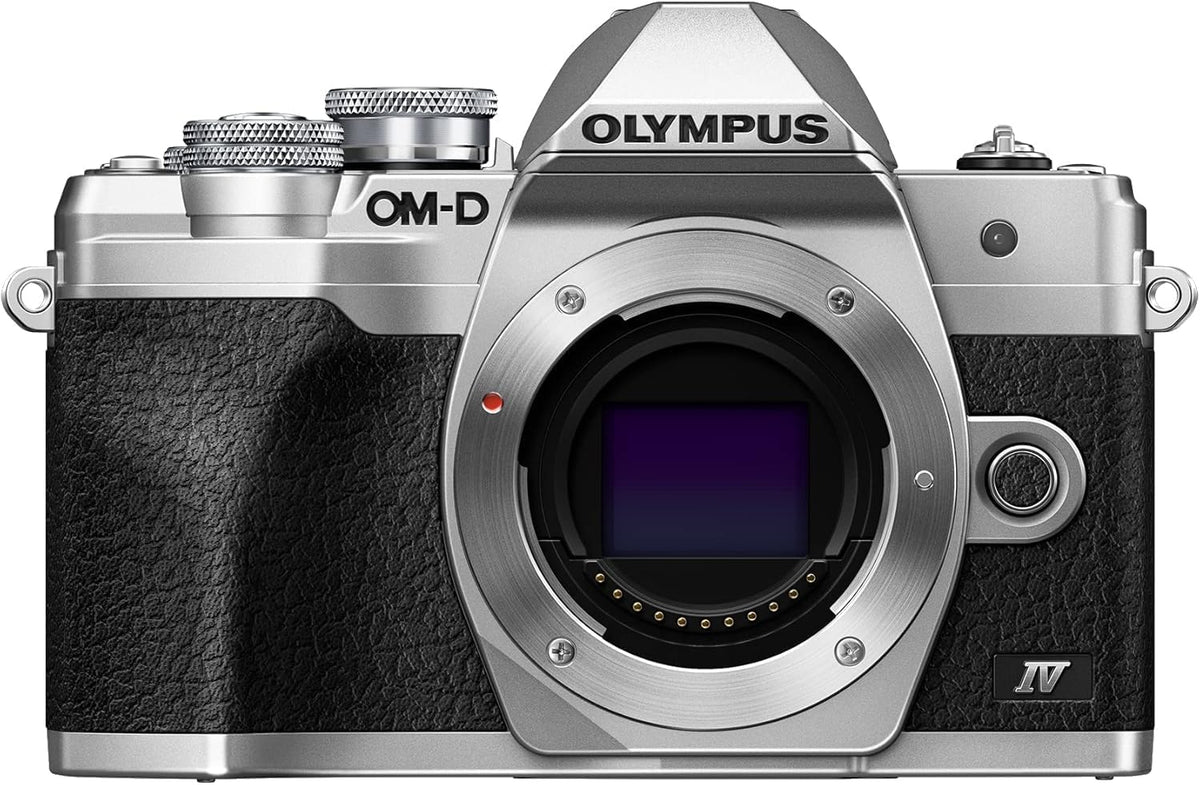 Olympus Systemkamera, Silber, OM-D E-M10 Mark IV Micro-Four-Thirds-, 20 MP Sensor, 5-Achsen-Bildstabilisation, Selfie-LCD-Bildschirm