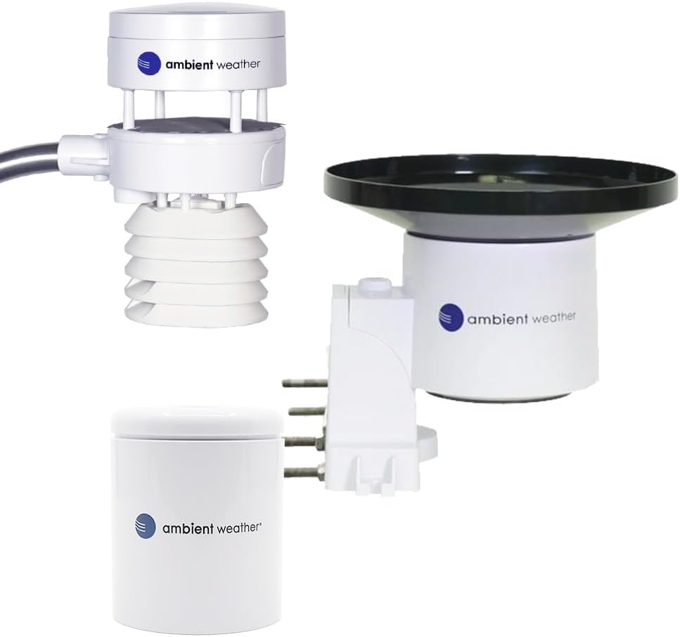 Ambient Weather Wetterstationen, Schwarz, WS-5000-IP Ultraschall Professionelle Smart Wetterstation