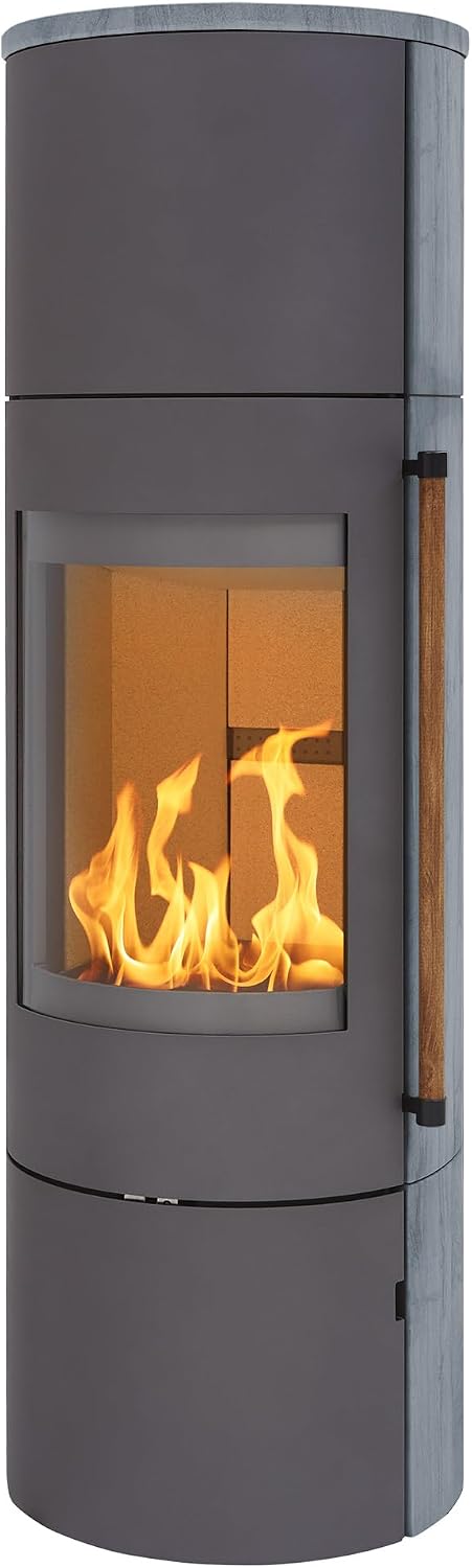 H&M Germany Kaminofen, 7kw, Grau, EVO 2.1 XL Naturstein Titan Ofen Heizofen Holzofen Kam