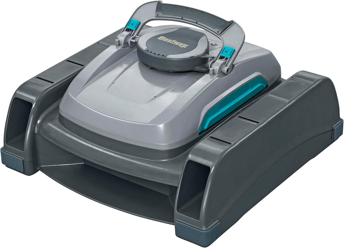 Bestway Poolroboter, 50 m, Grau/Blau, Autonomer 2-1 AquaTronix G300 mit Oberflächenskimmer, kabelloser Akku Poolsauger für automatische Poolreinigung
