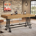 Tribesigns Bartische & -theken, 160x70x90 cm, 160 cm, Schwarz, Bartisch & Stehtisch, Landhaus Esstisch für 4-6 Personen