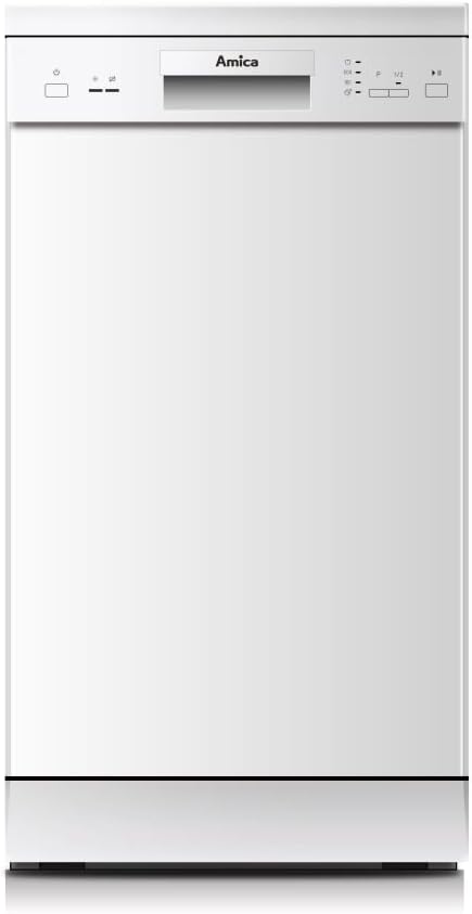 Amica Geschirrspüler, 14746 W, 49 dB., 45 cm, 1,5 m, Weiß, freistehend, 9 Gedecke, Tasten