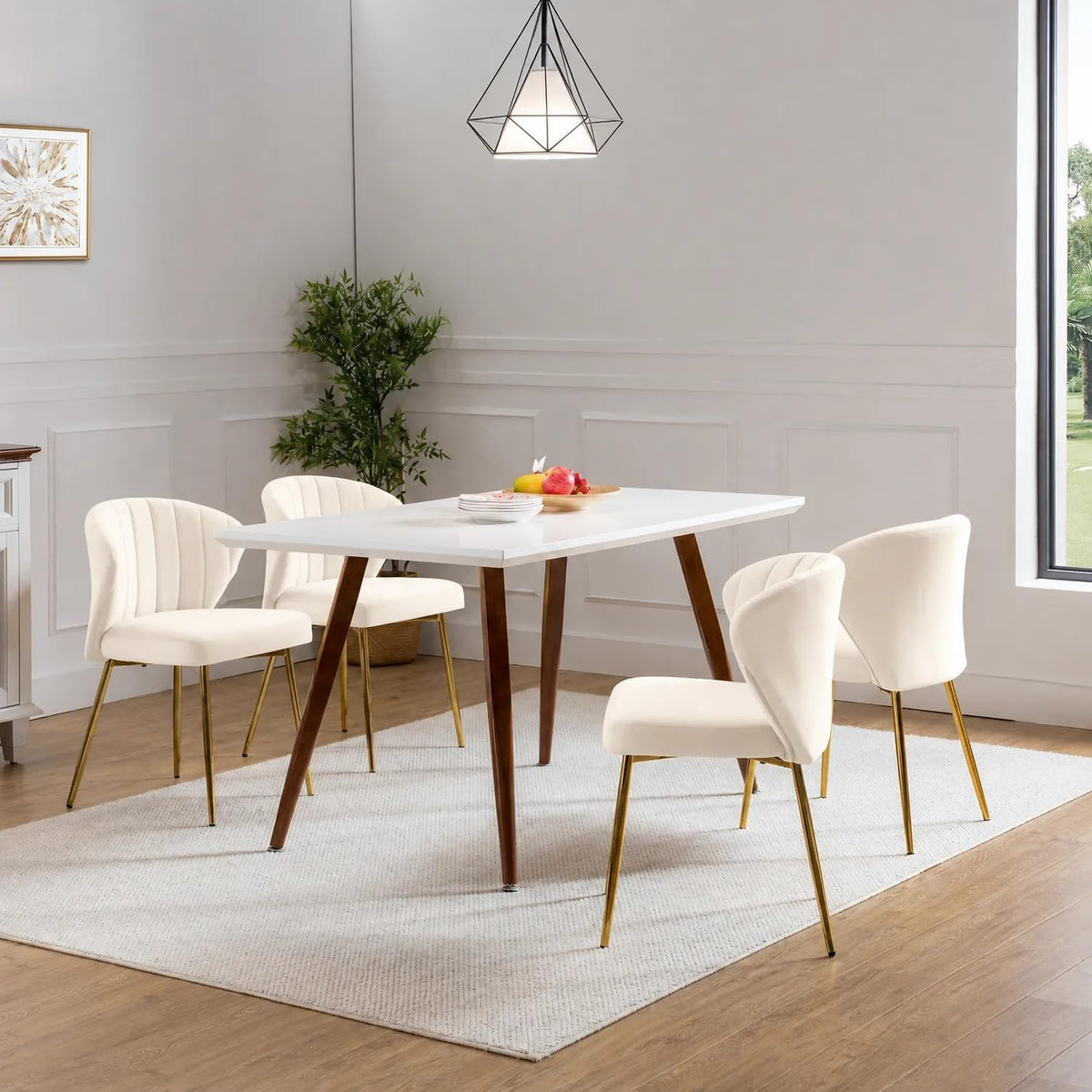 Fiximaster Esszimmerstuhl, Schwarz, Esszimmerstühle 4er Set, Polsterstuhl Esszimmer modern, Samt, Küchenstuhl mit Rückenlehne