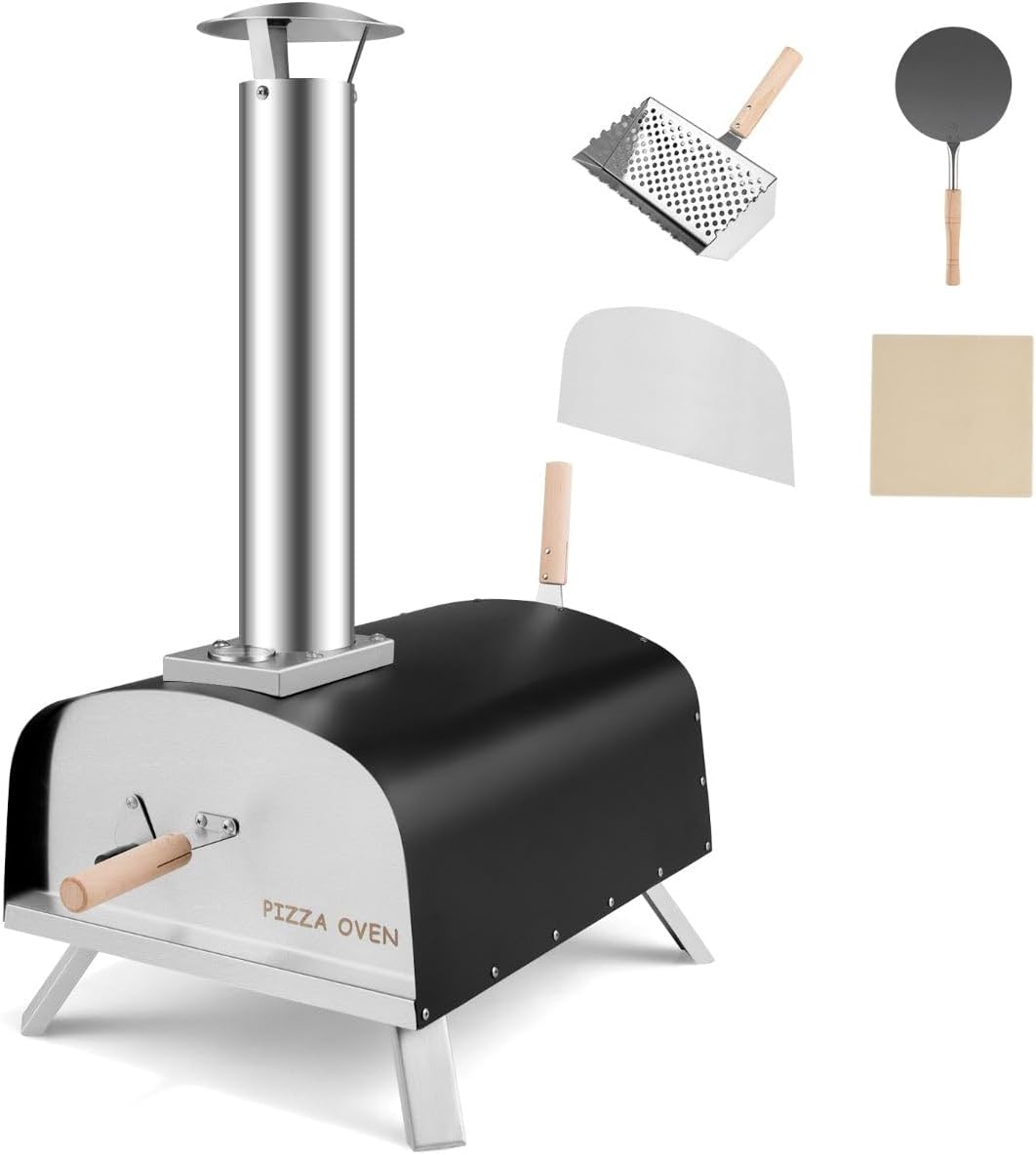 Helloshop26 Pizzaofen, 42 x 81 x 84,5 cm, Stahl., silber, Outdoor Schnellbackofen vielseitig einsetzbar modernes