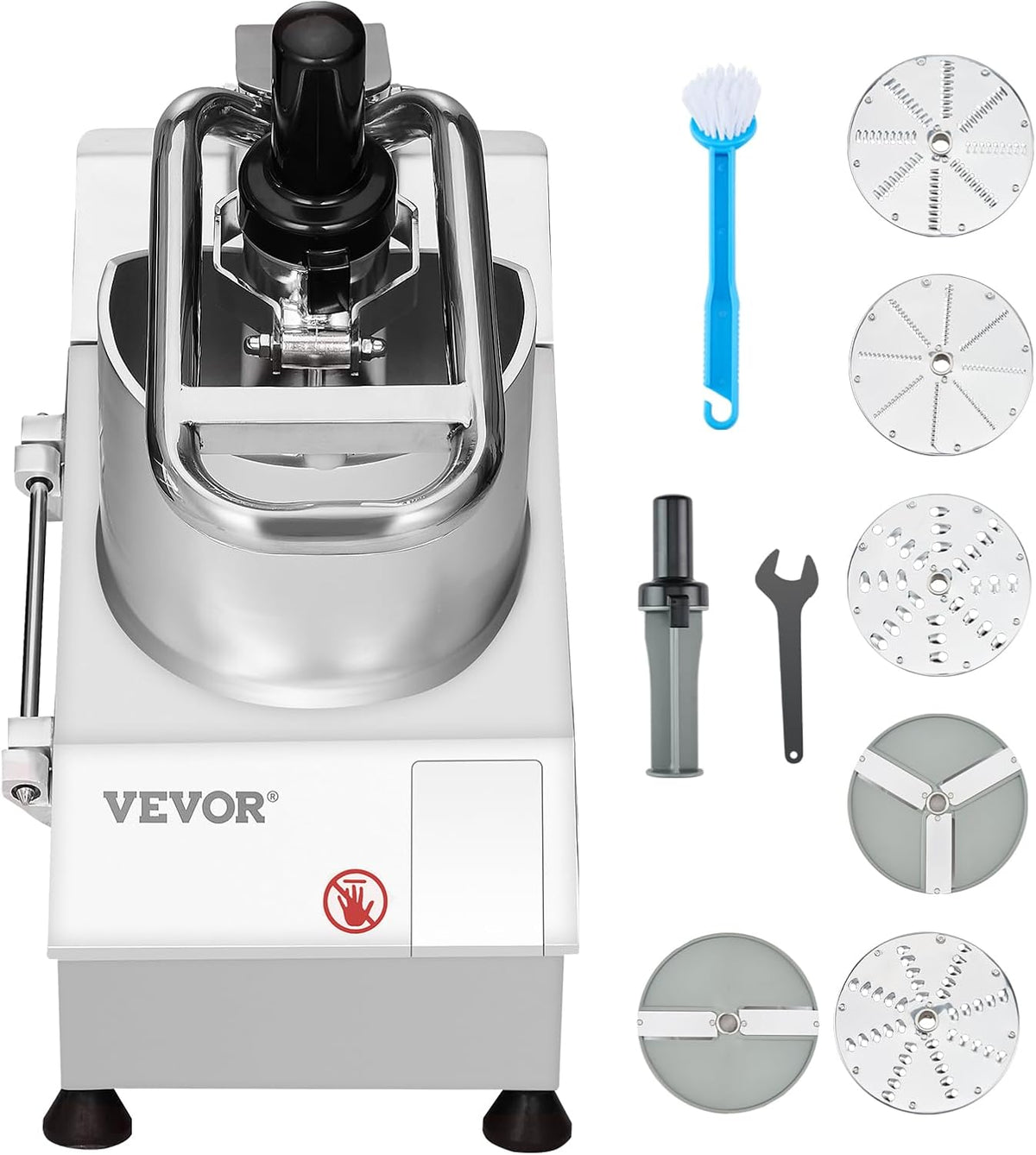 VEVOR Gemüsehobel, 10 mm, 4 mm, Silber, Küchenmaschine Gemüseschneider Gemüsezerkleiner 2, Schneider aus lebensmittelechtem Edelstahl mit 6