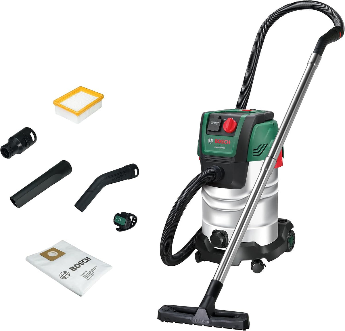 Bosch Nass-,Trockensauger für Werkstätten, Schwarz, Nass- und Trockensauger PAS30-240PRS