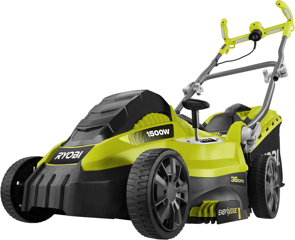 RYOBI Rasenmäher, 1500 W, 36 cm, Grün/Schwarz, Elektro- RLM15E36H, Netzbetrieb, Schnittbreite, zentrale Höhenverstellung