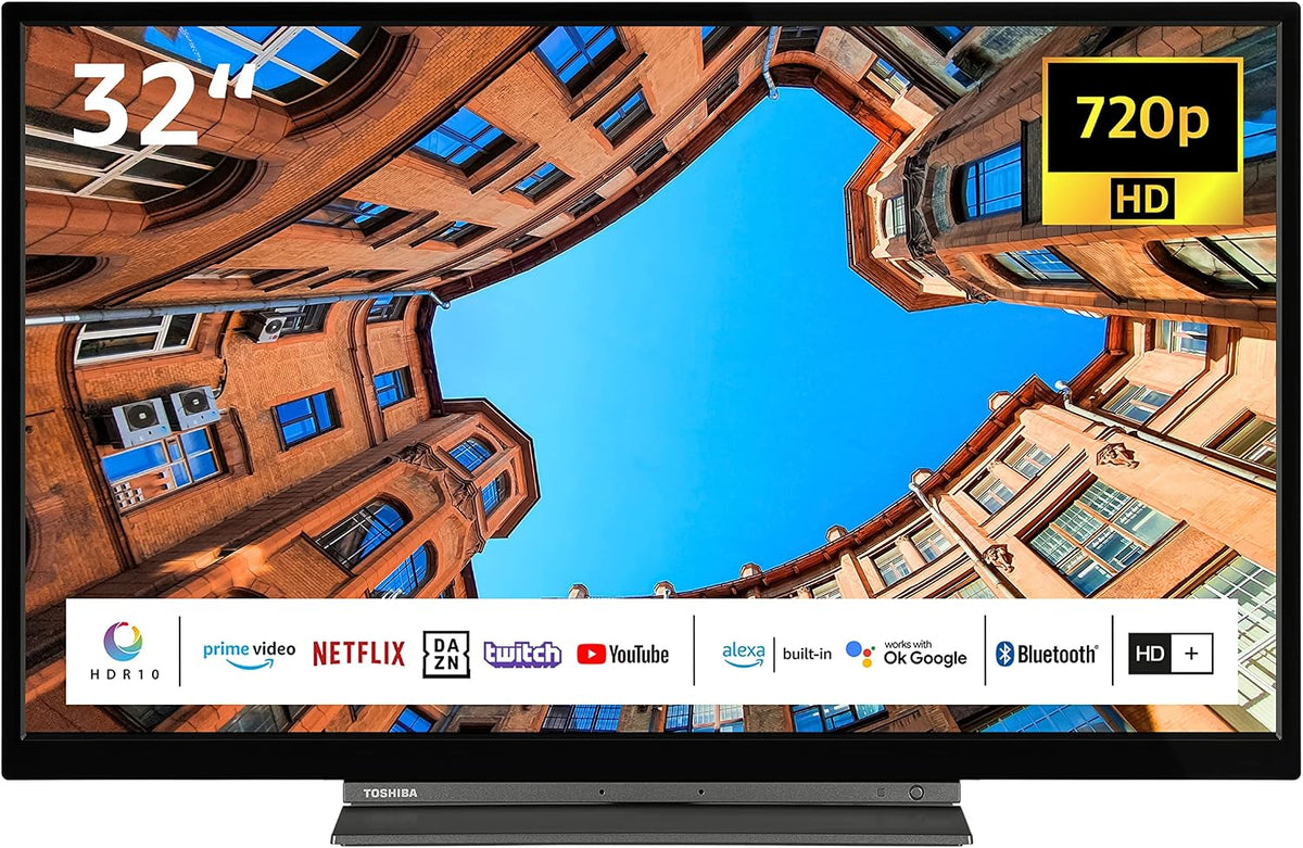 Toshiba Fernseher, 32 Zoll, Schwarz, Smart TV, 32WK3C63DAY/2 /Smart TV (HD Ready, Alexa integriert, Triple-Tuner
