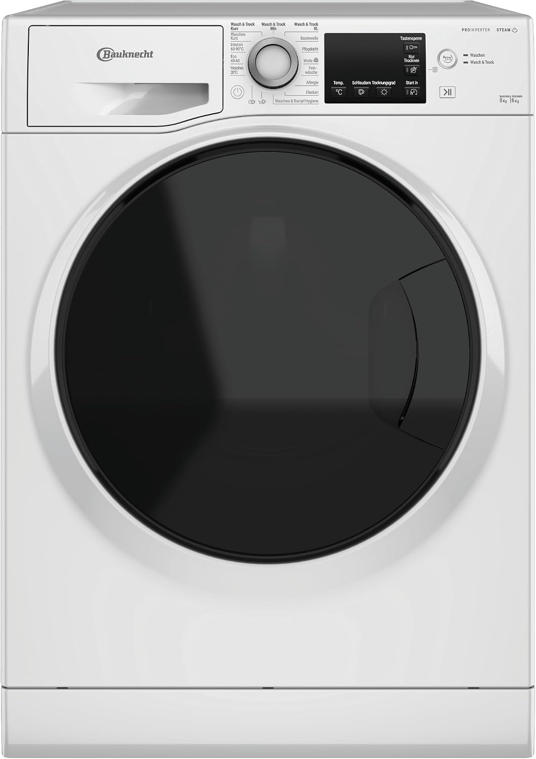 Bauknecht Waschtrockner, 6 kg, Weiß, WATK Sense 86S 41 C (8/ )/ Active Care Color+/ Dynamic