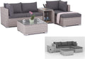 Sofa Enjoy Fit, Robustes Aluminium-Gestell mit Poly Rattan Kunststoffgeflecht, Grau