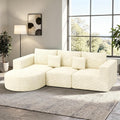 Sofa Hawthyhome, 264x177x59 cm, Beige, mit Schlaffunktion rahmenloses Eck L-Form Couch