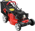 CHERIREN Rasenmäher, Rot/Schwarz, Viertakt Benzin 140CC 5HP Multifunktionaler Selbstfahrender