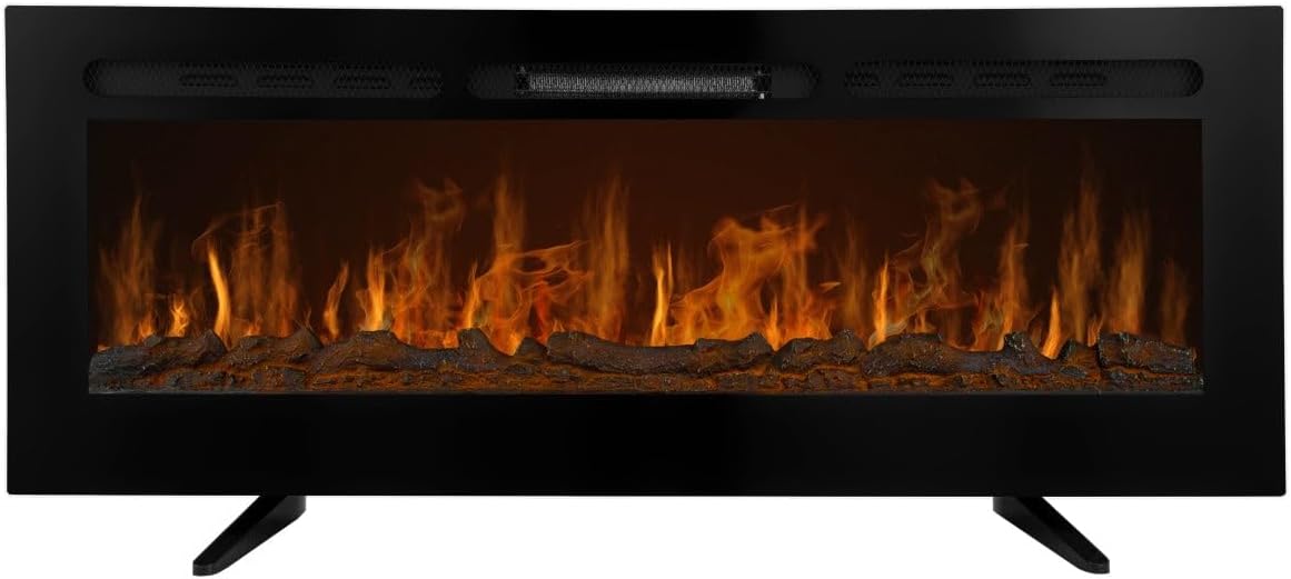 Monster Shop Elektrokamin, 127 cm, 1850 W, 950 W, Braun, Elektrischer Wandkamin Einbau LED Kamin Elektroheizung