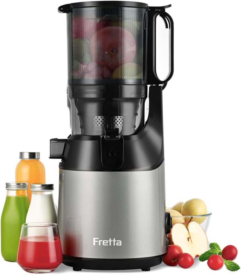 Fretta Küche Haushalt & Wohnen,Elektrische Küchengeräte,Entsafter, 135MM, 250 W, Silber/Schwarz
